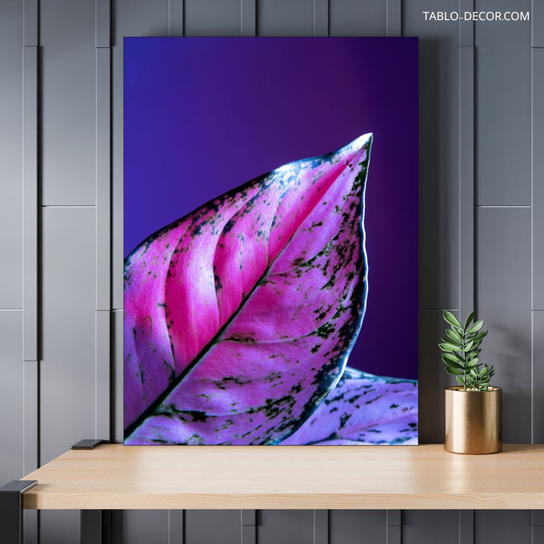 تابلو دکوراتیو مدرن برگ بنفش purple leaf