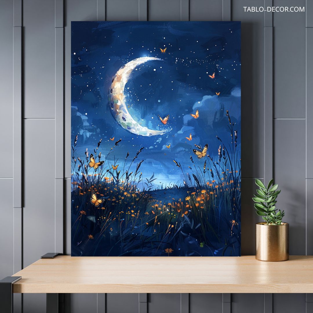 تابلو دکوراتیو فضایی ماه زیبا beautiful moon