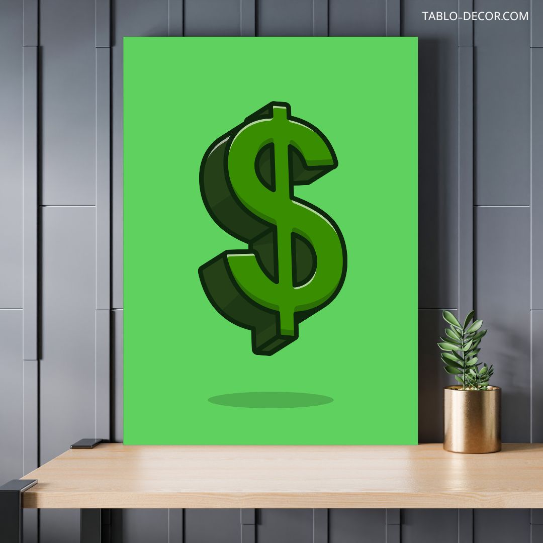 تابلو دکوراتیو مدرن دلار Dollar