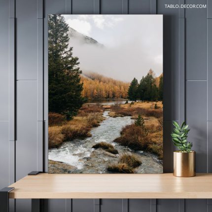 تابلو طبیعت جنگل و رودخانه Forest and river