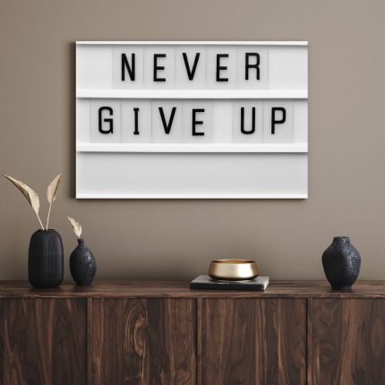 تابلو مینیمال انگیزشی Never give up