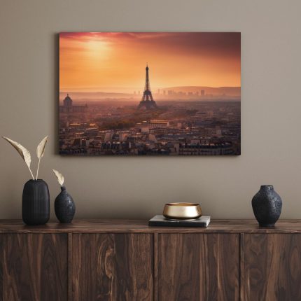تابلو مدرن برج ایفل در غروب The Eiffel Tower at sunset