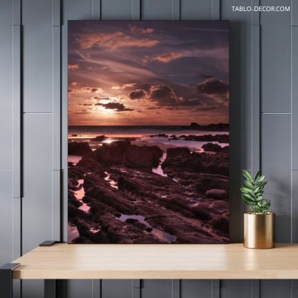 تابلو دکوراتیو مدرن ساحل و غروب زیبا Beautiful beach and sunset