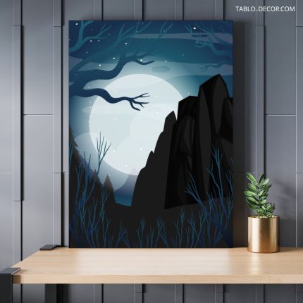 تابلو دکوراتیو مدرن ماه درخشنده Shining moon