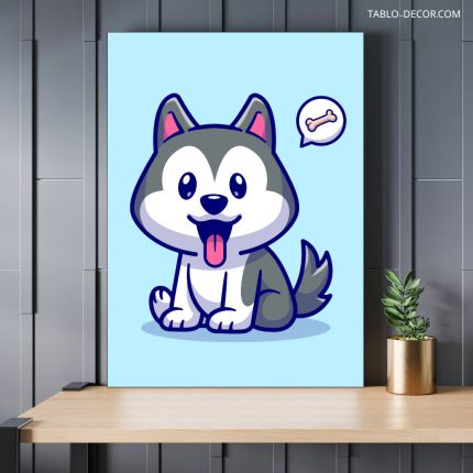 تابلو دکوراتیو مدرن کارتونی سگ گرسنه Hungry dog