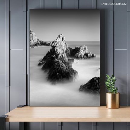 تابلو دکوراتیو مدرن صخره در وسط دریا Rock in the middle of the sea