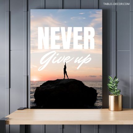 تابلو دکوراتیو مدرن انگیزشی Never give up