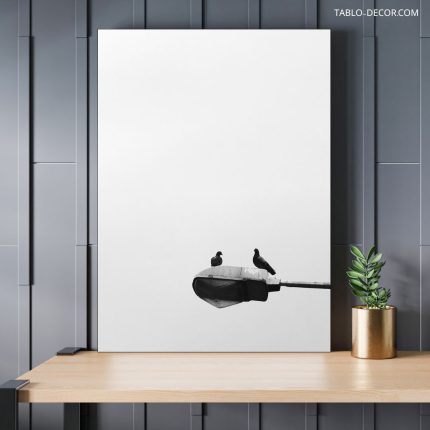 تابلو دکوراتیو مدرن دو کبوتر تنها Two lonely pigeons
