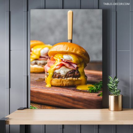 تابلو دکوراتیو مدرن همبرگر خوشمزه Delicious hamburger
