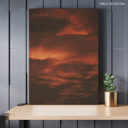 تابلو دکوراتیو مدرن اسمان نارنجی orange sky