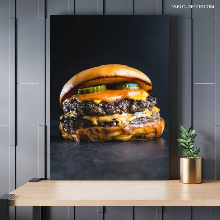 تابلو دکوراتیو مدرن برگر لذیذ Delicious burger