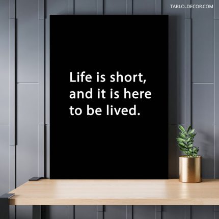 تابلو دکوراتیو انگیزش Life is short
