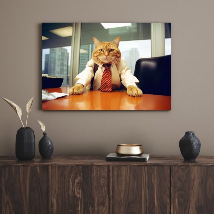 تابلو دکوراتیو مدرن رییس گربه ها The head of the cats