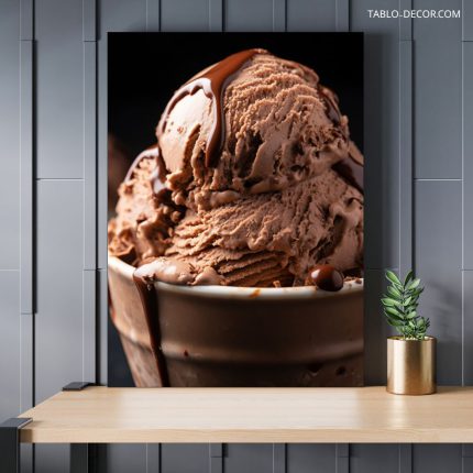 تابلو دکوراتیو مدرن بستنی شکلاتی chocolate ice cream