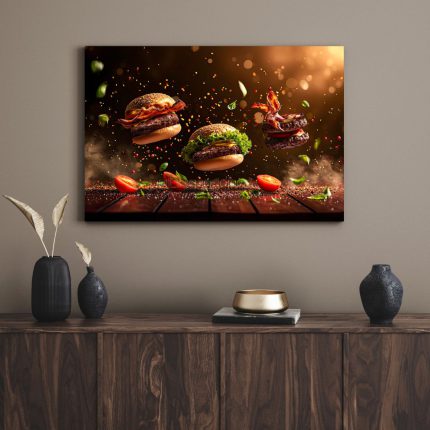 تابلو برگر های خوشمزه Delicious burgers
