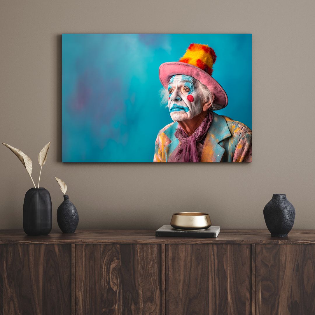 تابلو دکوراتیو مدرن دلقک ناراحت sad clown