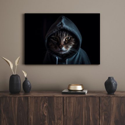 تابلو دکوراتیو مدرن گربه عصبی nervous cat