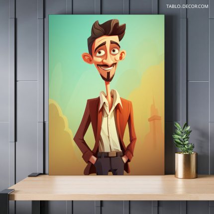 تابلو دکوراتیو مدرن کارتونی پسر خوش رو handsome boy