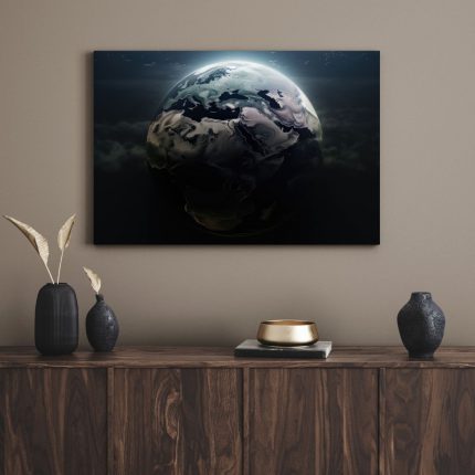 تابلو کره زمین در تاریکی Earth in the dark