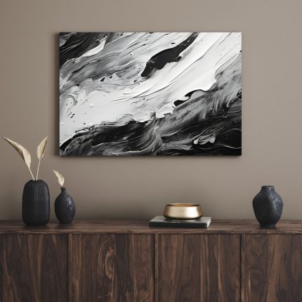 تابلو دکوراتیو مدرن هنری سیاه و سفید Black and white art