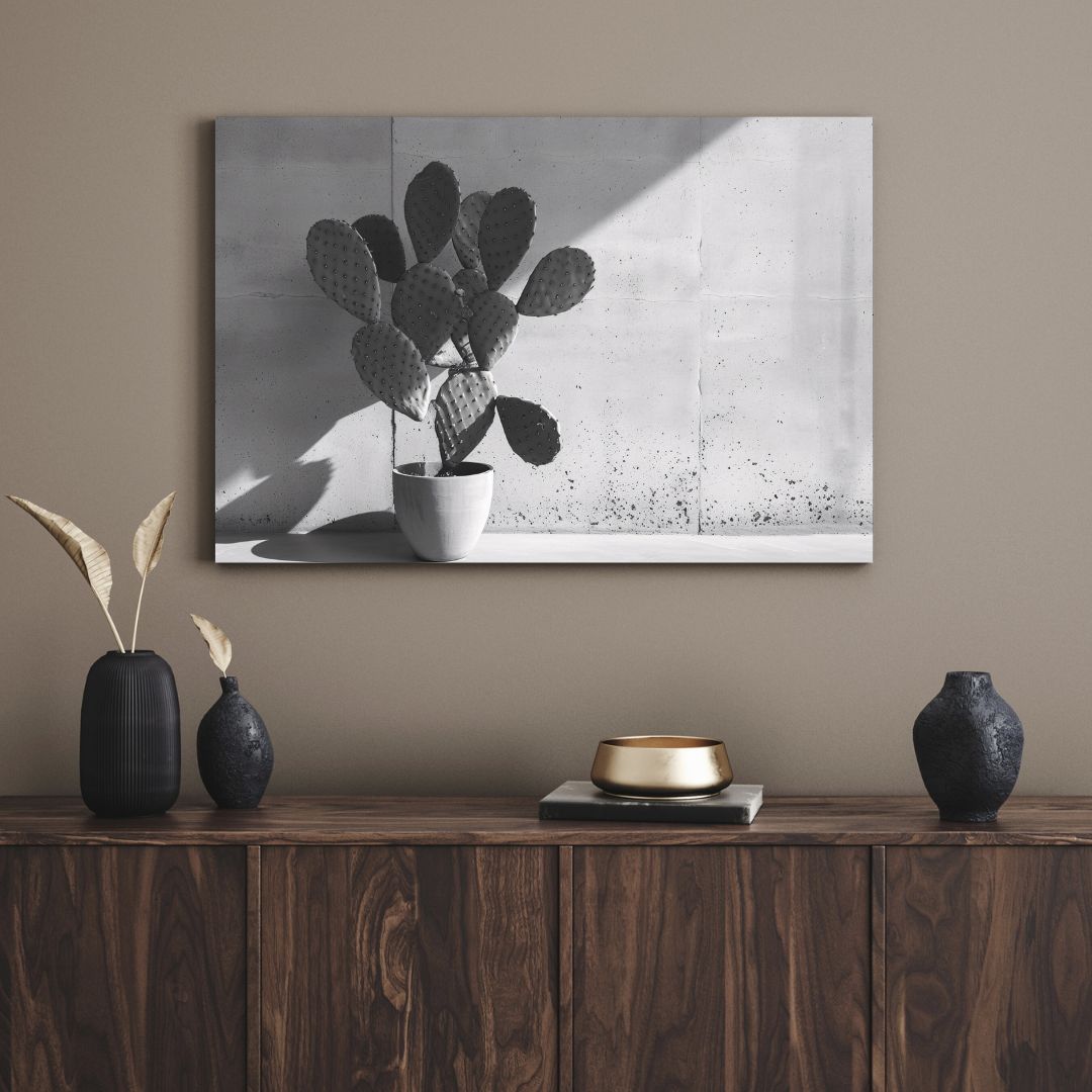 TD 835 jpg تابلو دکوراتیو مینیمال کاکتوس تنها Lonely cactus