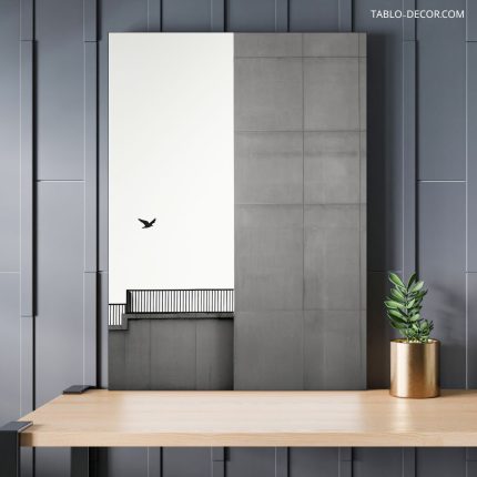 تابلو دکوراتیو مینیمال پرنده تنها lonely bird