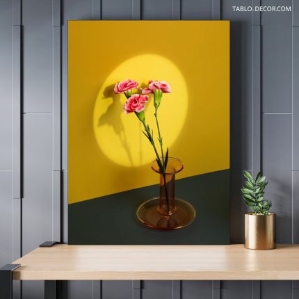 تابلو دکوراتیو مینیمال گل و نور خورشید Flowers and sunlight
