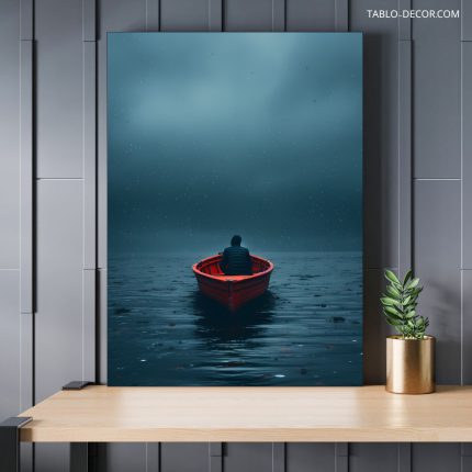 تابلو دکوراتیو مدرن قایق تنها lonely boat