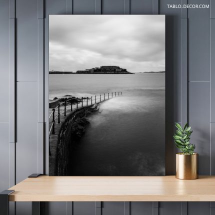 تابلو دکوراتیو مدرن دریا سیاه و سفید black and white sea