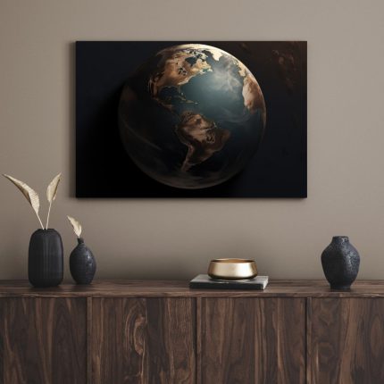 تابلو دکوراتیو کره زمین در تاریکی Earth in the dark