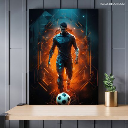 تابلو دکوراتیو مدرن فوتبالیست soccer player