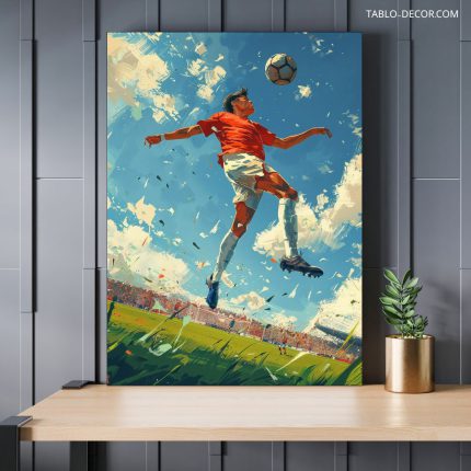 تابلو دکوراتیو مدرن فوتبالیست soccer player