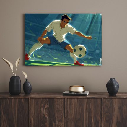 تابلو دکوراتیو مدرن فوتبالیست soccer player