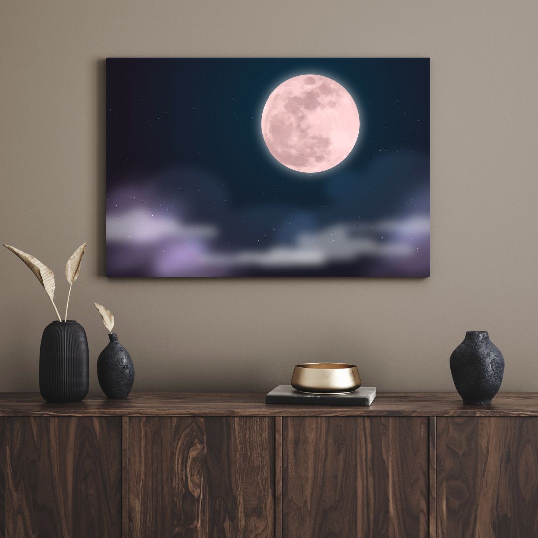 TD 1003 jpg تابلو دکوراتیو مدرن ماه تابان Shining moon