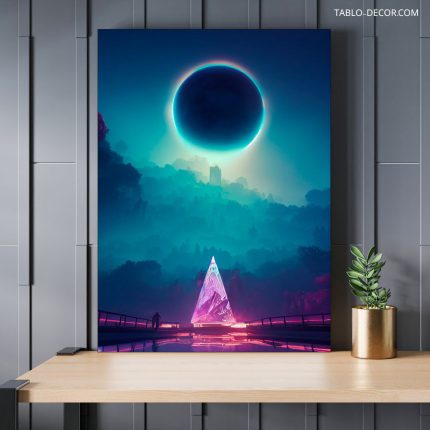 تابلو دکوراتیو مدرن سیاره نورانی Luminous planet