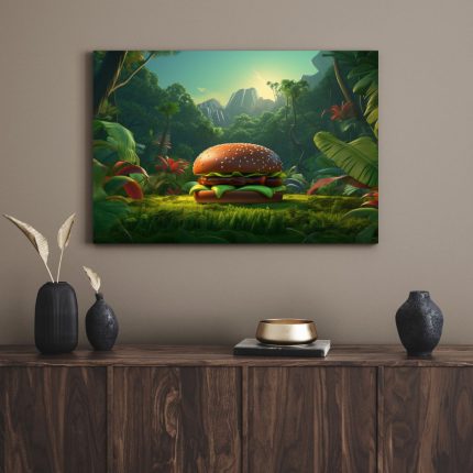 تابلو برگر کارتونی cartoon burger