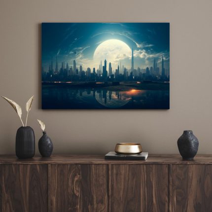 تابلو دکوراتیو ماه نورانی bright moon