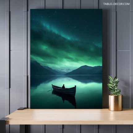 تابلو قایق تنها lonely boat