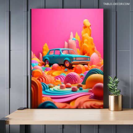 تابلو ماشین کارتونی Cartoon car