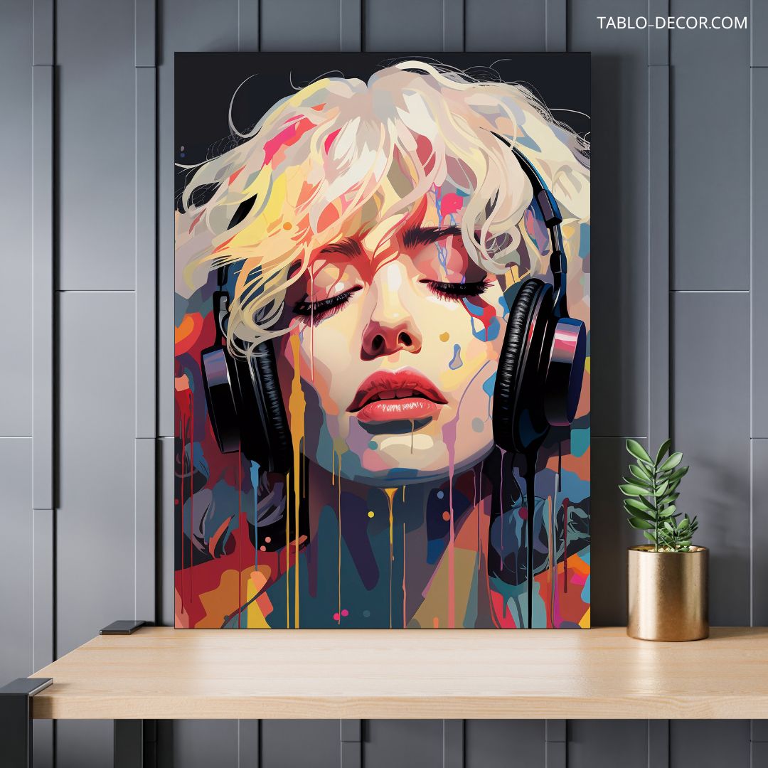 TD 988 jpg تابلو دکوراتیو هنر دیجیتال عشق به موسیقی love of music