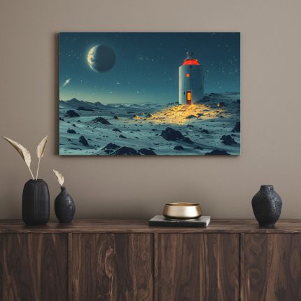 تابلو دکوراتیو فضایی ماه زیبا beautiful moon
