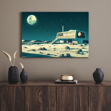 تابلو دکوراتیو فضایی ماه شگفت انگیز Amazing month