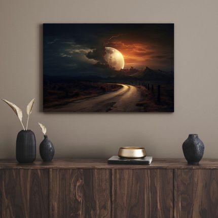تابلو دکوراتیو فضایی ماه نورانی bright moon