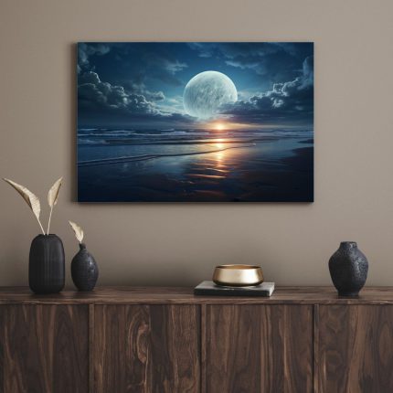 تابلو دکوراتیو فضایی ماه زیبا beautiful moon