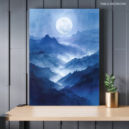 تابلو دکوراتیو فضایی ماه نورانی bright moon