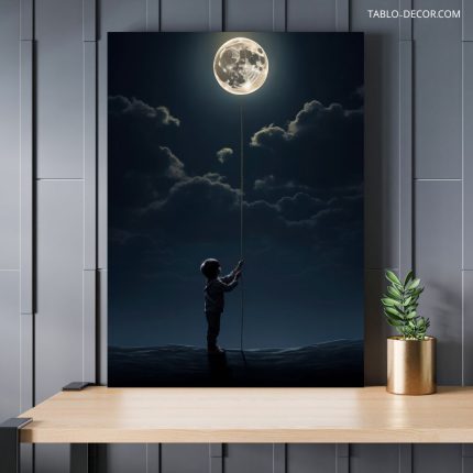 تابلو دکوراتیو فضایی ماه درخشنده Shining moon