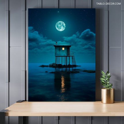تابلو دکوراتیو فضایی ماه درخشنده Shining moon