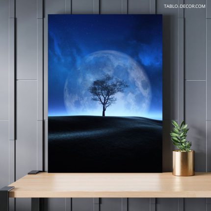 تابلو دکوراتیو فضایی ماه آبی blue moon