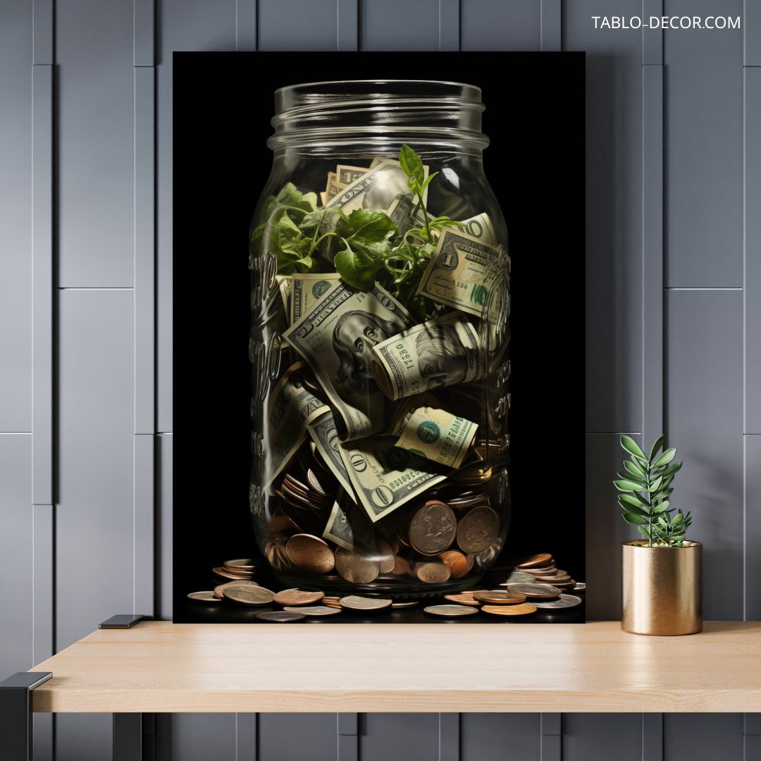 TD 1318 jpg تابلو دکوراتیو مدرن دلار Dollar
