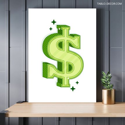 تابلو دکوراتیو مدرن دلار Dollar
